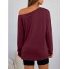 imageTrendy Queen Womens Off The Shoulder Tops Oversized Tshirts Long Sleeve 2026 Casual Basic TeesWinered