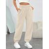 imageTrendy Queen Womens Sweatpants High Waisted Winter Baggy Lounge Pants Fall Active Fleece Comfy Joggers 2026Beige