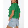 imageTrendy Queen Womens Tie Front Tops Summer Beach Vacation 2026 Fashion Outfits Loose Fit Blouses Eyelet Embroidered ClothesGreen