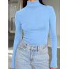 imageTrendy Queen Womens Turtleneck Long Sleeve Shirts Spring Fashion Basic Thermal Underwear Tops Winter Clothes 2026Baby Blue