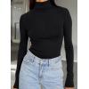 imageTrendy Queen Womens Turtleneck Long Sleeve Shirts Spring Fashion Basic Thermal Underwear Tops Winter Clothes 2026Black