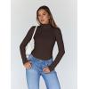 imageTrendy Queen Womens Turtleneck Long Sleeve Shirts Spring Fashion Basic Thermal Underwear Tops Winter Clothes 2026Coffee