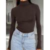 imageTrendy Queen Womens Turtleneck Long Sleeve Shirts Spring Fashion Basic Thermal Underwear Tops Winter Clothes 2026Coffee