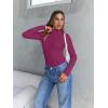 imageTrendy Queen Womens Turtleneck Long Sleeve Shirts Spring Fashion Basic Thermal Underwear Tops Winter Clothes 2026Fuchsia
