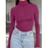 imageTrendy Queen Womens Turtleneck Long Sleeve Shirts Spring Fashion Basic Thermal Underwear Tops Winter Clothes 2026Fuchsia