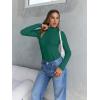 imageTrendy Queen Womens Turtleneck Long Sleeve Shirts Spring Fashion Basic Thermal Underwear Tops Winter Clothes 2026Green