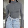imageTrendy Queen Womens Turtleneck Long Sleeve Shirts Spring Fashion Basic Thermal Underwear Tops Winter Clothes 2026Grey