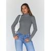 imageTrendy Queen Womens Turtleneck Long Sleeve Shirts Spring Fashion Basic Thermal Underwear Tops Winter Clothes 2026Grey