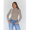 imageTrendy Queen Womens Turtleneck Long Sleeve Shirts Spring Fashion Basic Thermal Underwear Tops Winter Clothes 2026Khaki