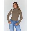 imageTrendy Queen Womens Turtleneck Long Sleeve Shirts Spring Fashion Basic Thermal Underwear Tops Winter Clothes 2026Light Brown