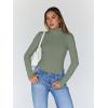 imageTrendy Queen Womens Turtleneck Long Sleeve Shirts Spring Fashion Basic Thermal Underwear Tops Winter Clothes 2026Light Green