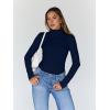imageTrendy Queen Womens Turtleneck Long Sleeve Shirts Spring Fashion Basic Thermal Underwear Tops Winter Clothes 2026Navy