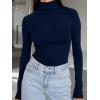 imageTrendy Queen Womens Turtleneck Long Sleeve Shirts Spring Fashion Basic Thermal Underwear Tops Winter Clothes 2026Navy