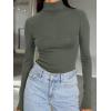 imageTrendy Queen Womens Turtleneck Long Sleeve Shirts Spring Fashion Basic Thermal Underwear Tops Winter Clothes 2026Olive