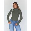 imageTrendy Queen Womens Turtleneck Long Sleeve Shirts Spring Fashion Basic Thermal Underwear Tops Winter Clothes 2026Olive