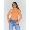 imageTrendy Queen Womens Turtleneck Long Sleeve Shirts Spring Fashion Basic Thermal Underwear Tops Winter Clothes 2026Orange
