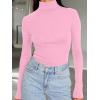 imageTrendy Queen Womens Turtleneck Long Sleeve Shirts Spring Fashion Basic Thermal Underwear Tops Winter Clothes 2026Pink