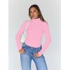 imageTrendy Queen Womens Turtleneck Long Sleeve Shirts Spring Fashion Basic Thermal Underwear Tops Winter Clothes 2026Pink