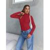 imageTrendy Queen Womens Turtleneck Long Sleeve Shirts Spring Fashion Basic Thermal Underwear Tops Winter Clothes 2026Red