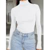 imageTrendy Queen Womens Turtleneck Long Sleeve Shirts Spring Fashion Basic Thermal Underwear Tops Winter Clothes 2026White