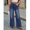 imageTrendy Queen Womens Wide Leg Jeans  High Waisted Baggy Pants Soft Comfort Cotton Denim with a Relaxed FitBluing