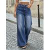 imageTrendy Queen Womens Wide Leg Jeans  High Waisted Baggy Pants Soft Comfort Cotton Denim with a Relaxed FitDark Blue