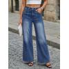 imageTrendy Queen Womens Wide Leg Jeans  High Waisted Baggy Pants Soft Comfort Cotton Denim with a Relaxed FitDark Blue