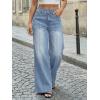 imageTrendy Queen Womens Wide Leg Jeans  High Waisted Baggy Pants Soft Comfort Cotton Denim with a Relaxed FitIceland Blue