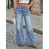 imageTrendy Queen Womens Wide Leg Jeans  High Waisted Baggy Pants Soft Comfort Cotton Denim with a Relaxed FitIceland Blue