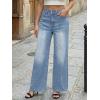 imageTrendy Queen Womens Wide Leg Jeans  High Waisted Baggy Pants Soft Comfort Cotton Denim with a Relaxed FitIceland Blue