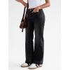 imageTrendy Queen Womens Wide Leg Jeans High Waisted Straight Leg Jeans Stretchy Baggy Denim PantsBlack