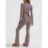 imageTrendy Queen Womens Workout Sets 2 Piece Fall Outfits Square Neck Tops Flare Pants Tracksuits Clothes Winter Fashion 2026Coffeegrey