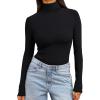 imageTrendy Queen Womens Turtleneck Long Sleeve Shirts Spring Fashion Basic Thermal Underwear Tops Winter Clothes 2026Black