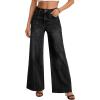 imageTrendy Queen Womens Wide Leg Jeans  High Waisted Baggy Pants Soft Comfort Cotton Denim with a Relaxed FitBlack