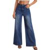 imageTrendy Queen Womens Wide Leg Jeans  High Waisted Baggy Pants Soft Comfort Cotton Denim with a Relaxed FitBluing