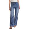 imageTrendy Queen Womens Wide Leg Jeans High Waisted Straight Leg Jeans Stretchy Baggy Denim PantsLight Blue