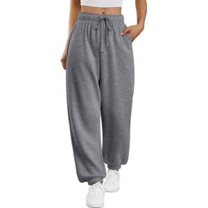 imageTrendy Queen Sweatpants Women Baggy Joggers with Pockets Lounge Comfy Barrel Pants Teens Cute Y2K Sports Fall Clothes 2026Blackgrey