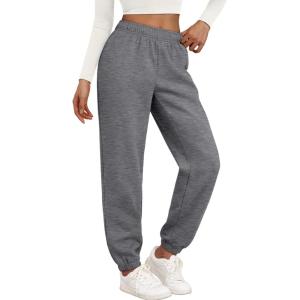 imageTrendy Queen Womens Sweatpants High Waisted Winter Baggy Lounge Pants Fall Active Fleece Comfy Joggers 2026Dark Grey