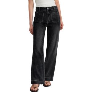 imageTrendy Queen Womens Wide Leg Jeans High Waisted Straight Leg Jeans Stretchy Baggy Denim PantsBlack