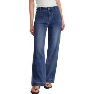 imageTrendy Queen Womens Wide Leg Jeans High Waisted Straight Leg Jeans Stretchy Baggy Denim PantsBlue