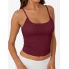 imageTrendy Queen Double Lined Tops for Women Adjustable Camisole Summer Teens Cute Going Out Spaghetti Strap Crop Tank TopsBurgundy