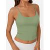 imageTrendy Queen Double Lined Tops for Women Adjustable Camisole Summer Teens Cute Going Out Spaghetti Strap Crop Tank TopsLightgreen