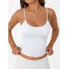 imageTrendy Queen Double Lined Tops for Women Adjustable Camisole Summer Teens Cute Going Out Spaghetti Strap Crop Tank TopsWhite