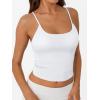 imageTrendy Queen Double Lined Tops for Women Adjustable Camisole Summer Teens Cute Going Out Spaghetti Strap Crop Tank TopsWhite