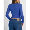 imageTrendy Queen Long Sleeve Shirts for Women 2026 Fall Fashion V Neck Basics Crop Tops Slim Fitted Y2K Tops Outfits ClothesRoyal Blue