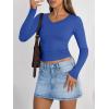 imageTrendy Queen Long Sleeve Shirts for Women 2026 Fall Fashion V Neck Basics Crop Tops Slim Fitted Y2K Tops Outfits ClothesRoyal Blue