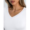 imageTrendy Queen Long Sleeve Shirts for Women 2026 Fall Fashion V Neck Basics Crop Tops Slim Fitted Y2K Tops Outfits ClothesWhite