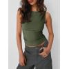 imageTrendy Queen Women Going Out Summer Tank Tops Spring Casual Basic Cute 2026 Sleeveless Shirt Vacation Fashion Outfit ClothesArmy Green