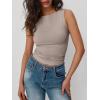 imageTrendy Queen Women Going Out Summer Tank Tops Spring Casual Basic Cute 2026 Sleeveless Shirt Vacation Fashion Outfit ClothesCoffee Grey