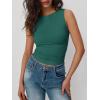 imageTrendy Queen Women Going Out Summer Tank Tops Spring Casual Basic Cute 2026 Sleeveless Shirt Vacation Fashion Outfit ClothesDarkgreen